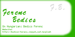 ferenc bedics business card